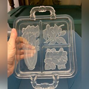 Vintage 1950s Indiana Glass Relish Serving Tray